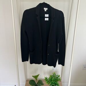 J Crew Classic Black Cardigan Knit Blazer